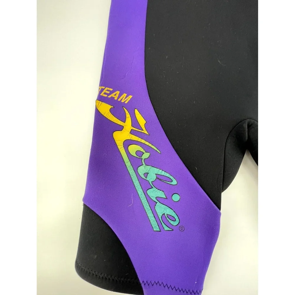 Team‎ Hobie Stearns Wetsuit Mens Medium Purple Black Logo Short Sleeve Running
